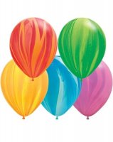 11" Rainbow Super Agate Latex Balloons 100pk