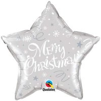 (image for) 20" Silver Festive Merry Christmas Foil Balloons
