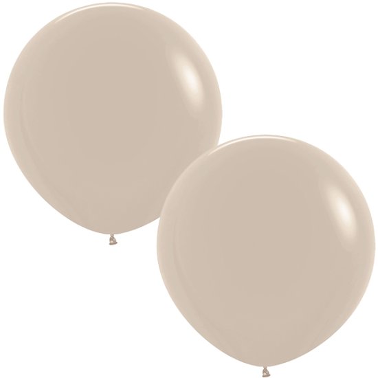 (image for) 24" White Sand Fashion Latex Balloons 10pk