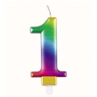 (image for) Metallic Rainbow Number 1 Candle