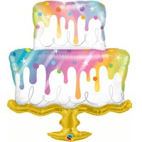 (image for) Rainbow Drip Cake Supershape Balloons