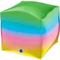 15" Rainbow Coloured Square Foil Balloons