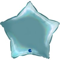18" Rainbow Holographic Platinum Tenerife Sea Star Foil Balloons