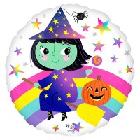 18" Rainbow Witch Foil Balloons