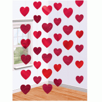 Red Candy Hearts String Decoration 6pk