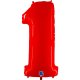 (image for) 40" Grabo Red Shiny Number 1 Supershape Balloons