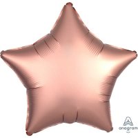(image for) 18" Satin Luxe Rose Copper Star Foil Balloons