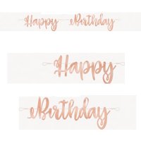 (image for) Rose Gold Happy Birthday Script Banner