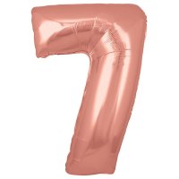 (image for) 34" Oaktree Rose Gold Number 7 Shape Balloons