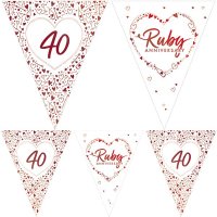 Ruby Anniversary Paper Flag Bunting