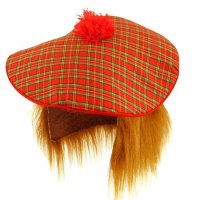 Scottish Tartan Hat With Hair
