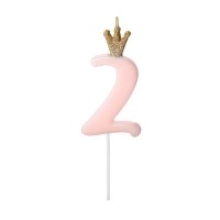 Light Pink Birthday Candle Number 2
