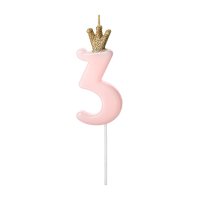 Light Pink Birthday Candle Number 3