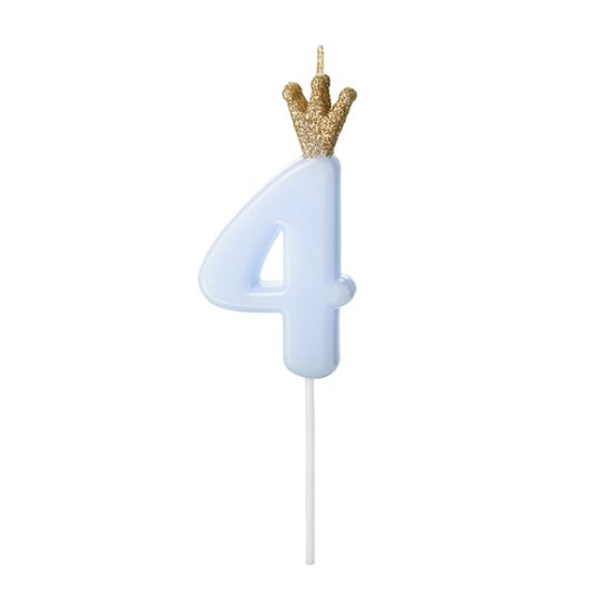 (image for) Light Blue Birthday Candle Number 4