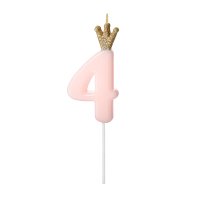 Light Pink Birthday Candle Number 4