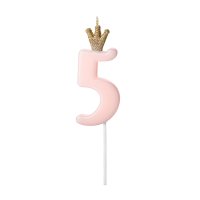 Light Pink Birthday Candle Number 5