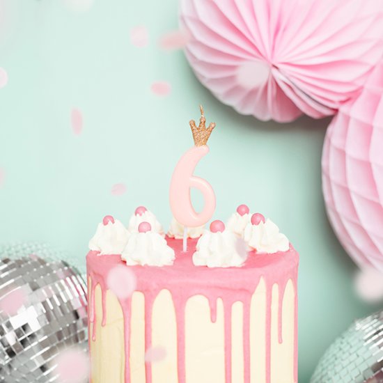 Light Pink Birthday Candle Number 6