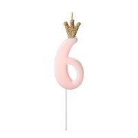 Light Pink Birthday Candle Number 6