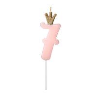Light Pink Birthday Candle Number 7
