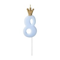 Light Blue Birthday Candle Number 8