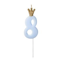 (image for) Light Blue Birthday Candle Number 8