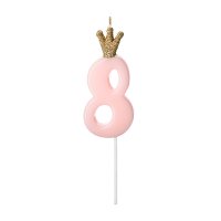 Light Pink Birthday Candle Number 8