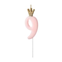 Light Pink Birthday Candle Number 9