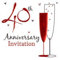 40th Wedding Anniversary Invitations x6