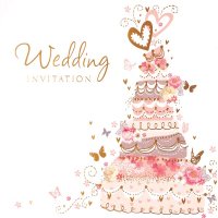 Cake Wedding Invitation Cards 6pk