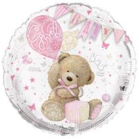 (image for) 18" Its A Girl Bear Foil Balloons