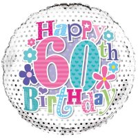 18" Happy 60th Birthday Female Foil Balloons