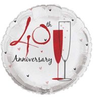 18" 40th Wedding Anniversary Foil Balloons