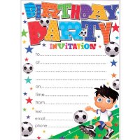 Football Birthday Party Invitations 20pk