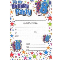 Male 18th Birthday Party Invitations 20pk