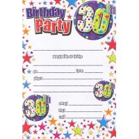 Male 30th Birthday Party Invitations 20pk