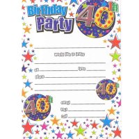 Male 40th Birthday Party Invitations 20pk