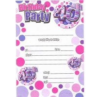 Female 40th Birthday Party Invitations 20pk