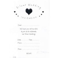 Silver Wedding Invitations 20pk