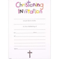 Girls Christening Invitations 20pk