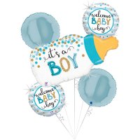 (image for) Baby Boy Confetti Bottle Bouquet Set Balloons