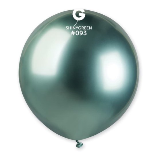 (image for) 19" Shiny Green Latex Balloons 25pk