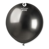 (image for) 19" Shiny Space Grey Latex Balloons 25pk