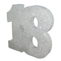 (image for) 18 Silver Glitter Table Decoration