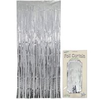 Metallic Silver Foil Door Curtain