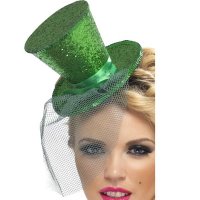 Fever Mini Green Glitter Top Hat