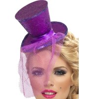 Fever Mini Purple Glitter Top Hat