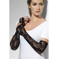 Full Length Black Lace Gloves