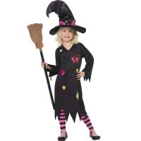 Childrens Cinder Witch Halloween Fancy Dress Costume