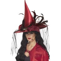 Deluxe Witch Hats Deep Red