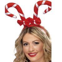 (image for) Candy Cane Headband With Bows